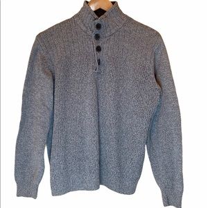 Oscar de la Renta Mens 1/4 Button Down Pullover Sweater, Large